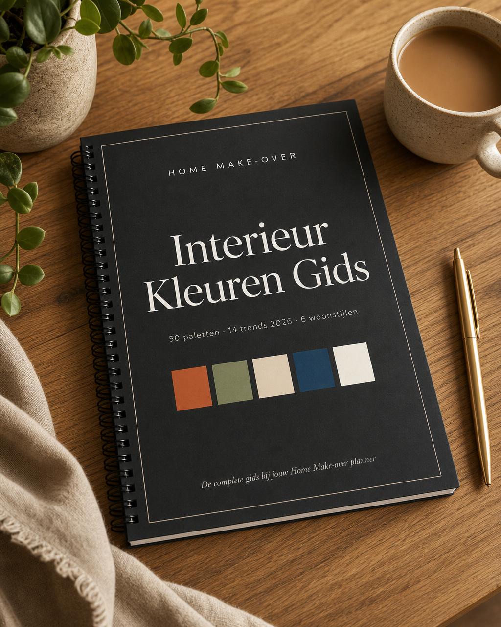 Interieur Kleuren Gids op een houten tafel